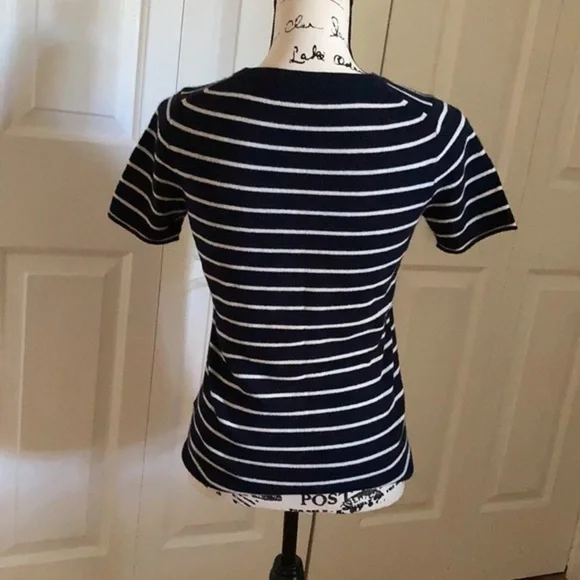 J. Crew Italian Cashmere Anchor stripe top Sm XS - Picture 7 of 8